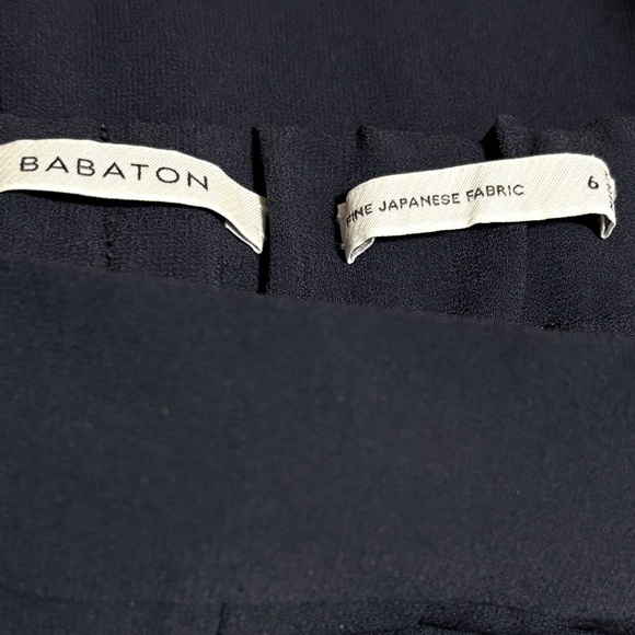 Aritzia Babaton Cohen Pleated Pants High Rise Pull On Navy Blue Trousers Size 6 - Picture 5 of 6